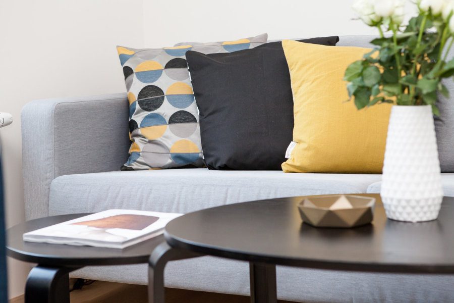 sofa with pot